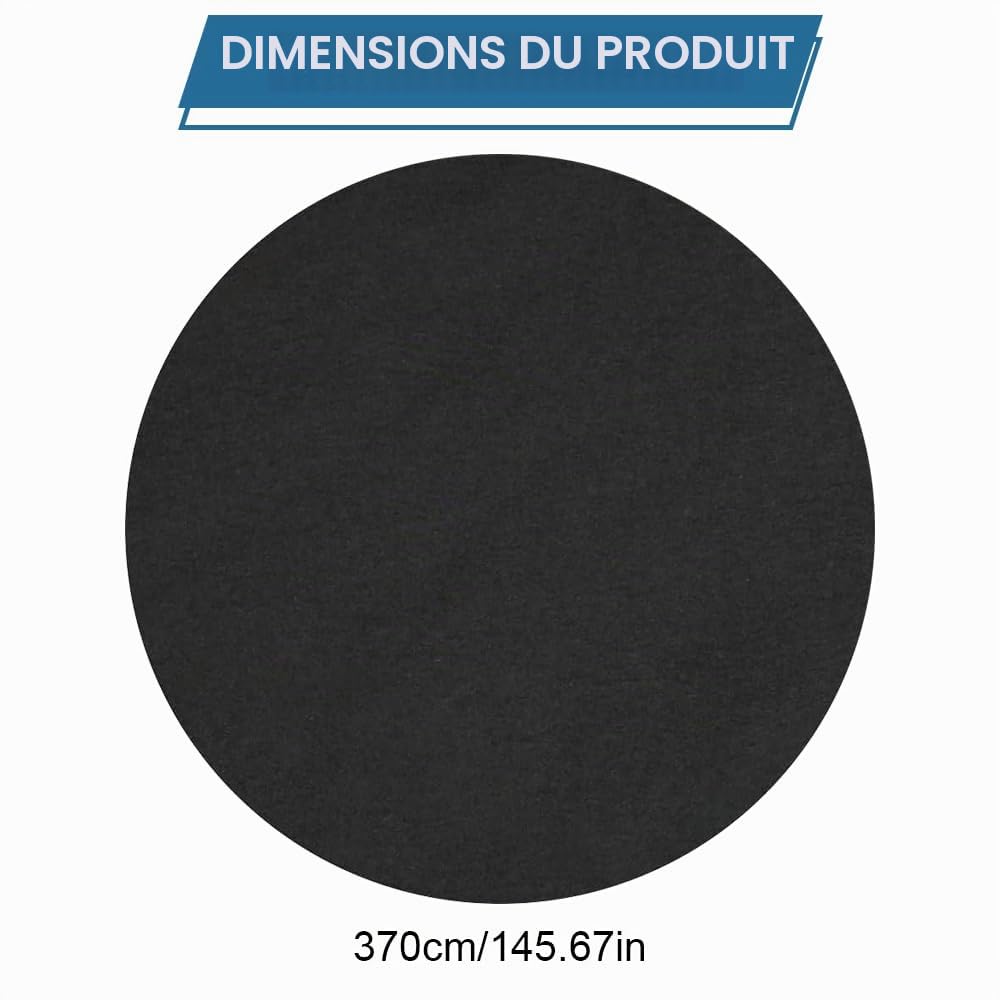 3.7m Tapis sous Piscines Hors Sol Rond, Tapis de Sol Piscine, Antidérapant Pliable Absorbant l'eau, Découpe Simple, Rembourrage sous Piscine, Pliable, pour Baignoires et Piscines Hors Sol