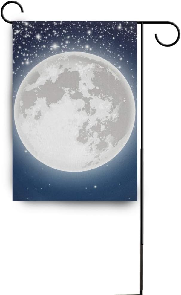 Full Moon Garden Flag Double Sided House Flag Garden Banner for Yard Outdoor Decoration 28"x40"