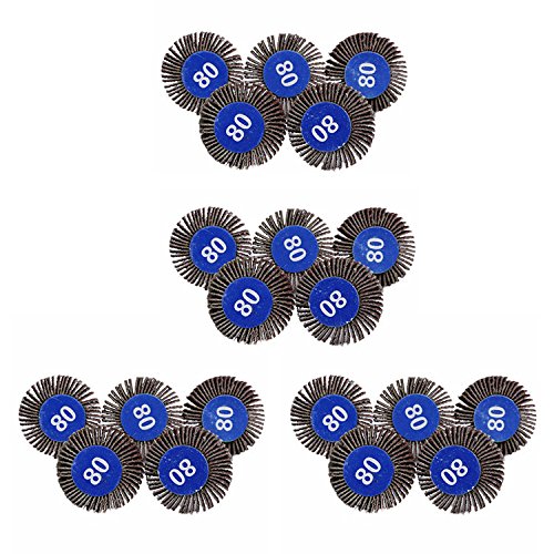 Dophee Flap Wheel Sander Set, 1/8" Round Shank, 80 Grit Abrasive Sanding Wheels, Flap Grinding Wheel Sander For Dremel Drill Rotary Tools, Remove Rust, Weld Burr Polishing Flat(20-Pack) #TOP1