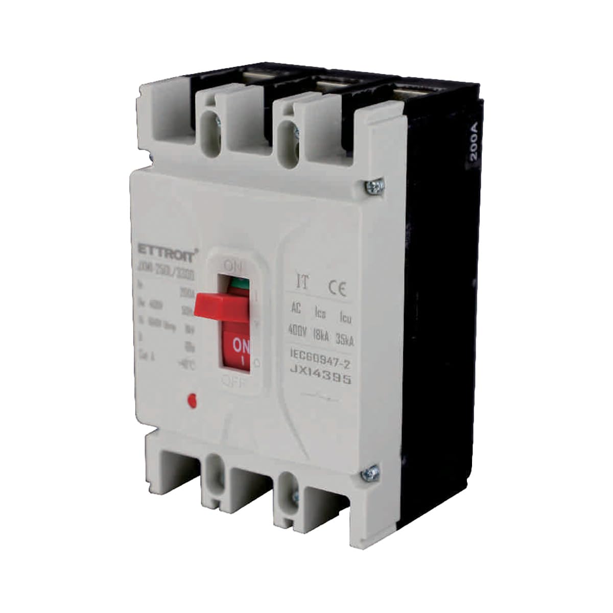 A2ZWORLD Interruptor en caja magnetotérmico, MCCB Curva C, 3P AC 400 V 200 A, Ui 660 V Uimp 8Kv, Ics 18kA Icu 35kA, IP40 IEC60947-2