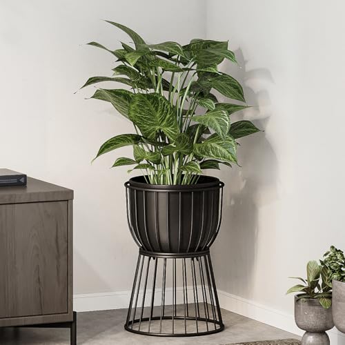 Bamworld Planter with Stand Planters for Indoor Plants Metal Large