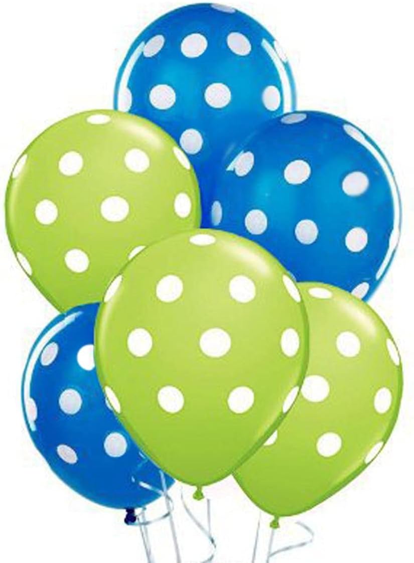 PMU 100Pcs Polka Dot Balloons - Multicolor Small Easter Balloons for Easter Decorations, Birthdays, Weddings, Christmas Anniversaries & Party - 11 Inch Crystal Red & Sapphire Blue