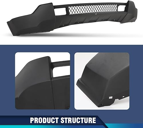 Vista 4 de PIT66 Cenefa de parachoques delantero negro inferior compatible con Jeep Grand Cherokee 2011-2013, apto para modelos con borde cromado inferior