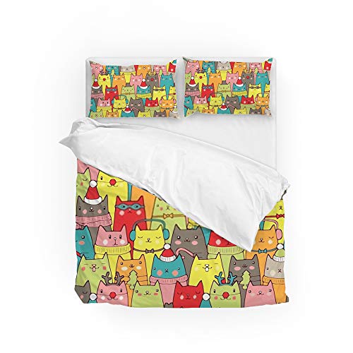 Housse de couette chat de Noël pour transformer la chambre pendant les fêtes