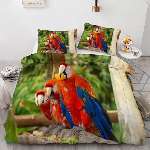 Ensemble de literie 3 pièces en microfibre douce perroquet - 2