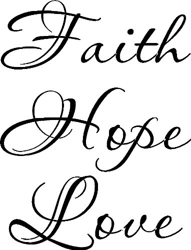 Faith Hope Love Vinyl Wall Art, 1 Corinthians 13. Our Inspirational Christian Scripture Bible Verse Inspired Wall Arts Are Made In The Usa. Love Quotes. #TOP3