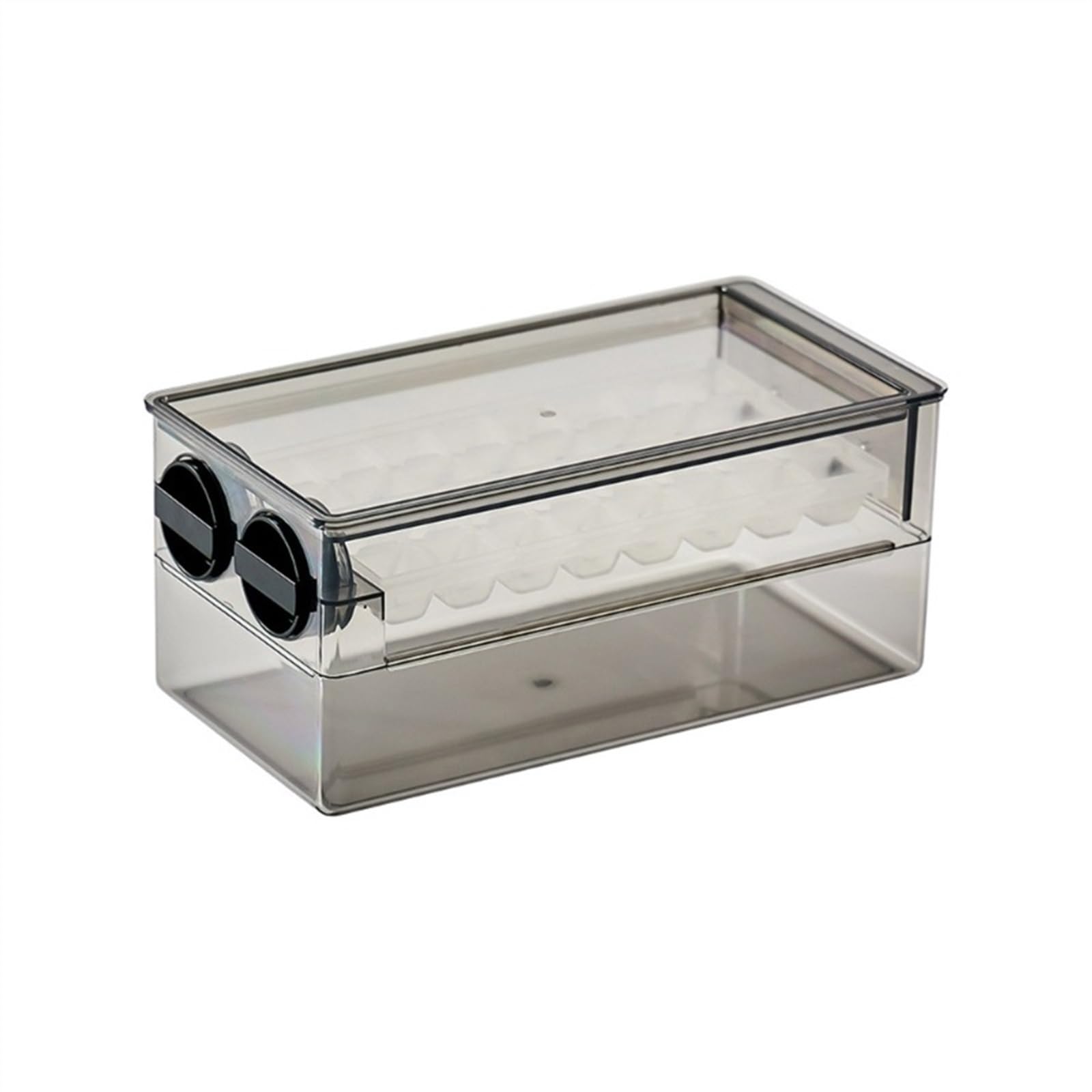 Eiseimer Eiswürfelform, Eisform, große Kapazität, Eisaufbewahrungsbox, Eisaufbewahrungsbehälter for Cocktails, Bier, Wein und Saftgetränke Eiswürfelbehälter(Transparent Gray)