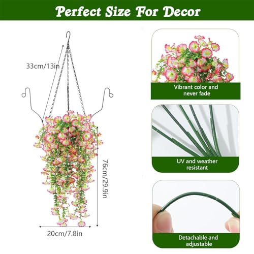 Fleurs artificielles extérieures et panier suspendu de porche
