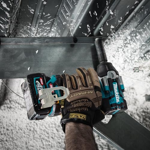 Makita TW008GM201 Visseuse à percussion sans fil 40 V max/4,0 Ah avec 2 batteries et chargeur en coffret Makpac Bleu pétrole