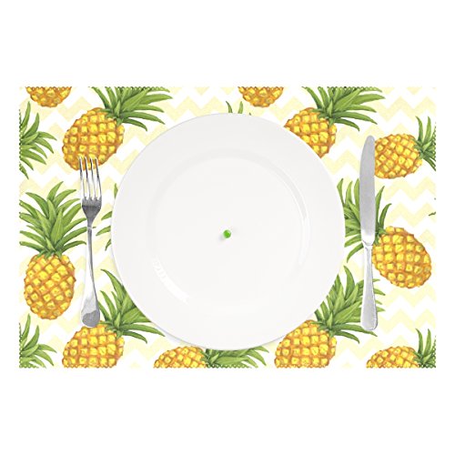 Baihuishop Pineapple 12X18 Placemats Dining Table Mats For Home Kitchen Office,Set Of 6 #TOP1
