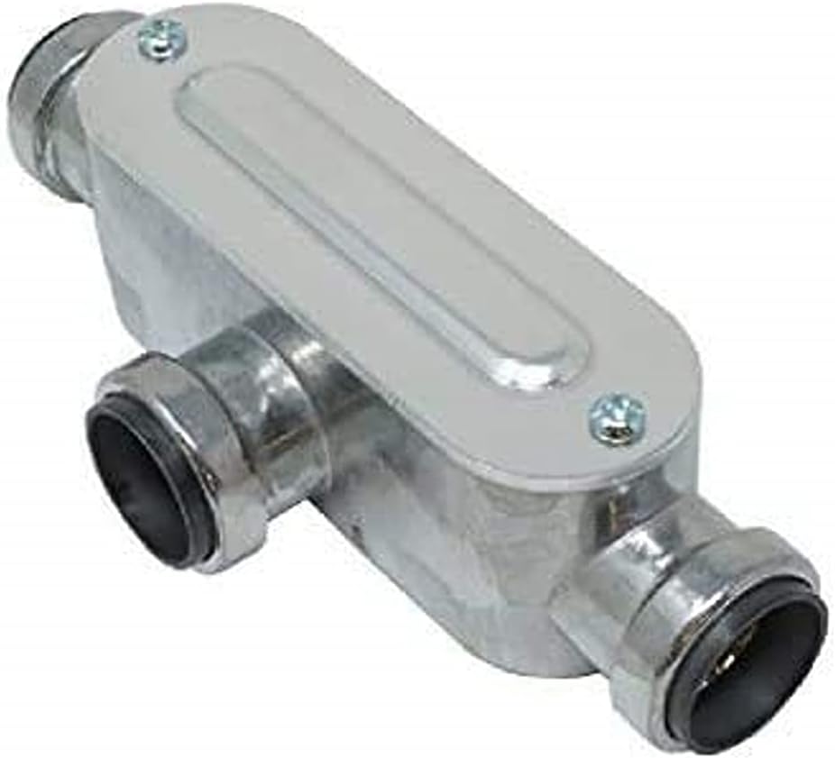 Southwire E-TB-125 1-1/4" Push Install Type EMT T Conduit Body, Gray