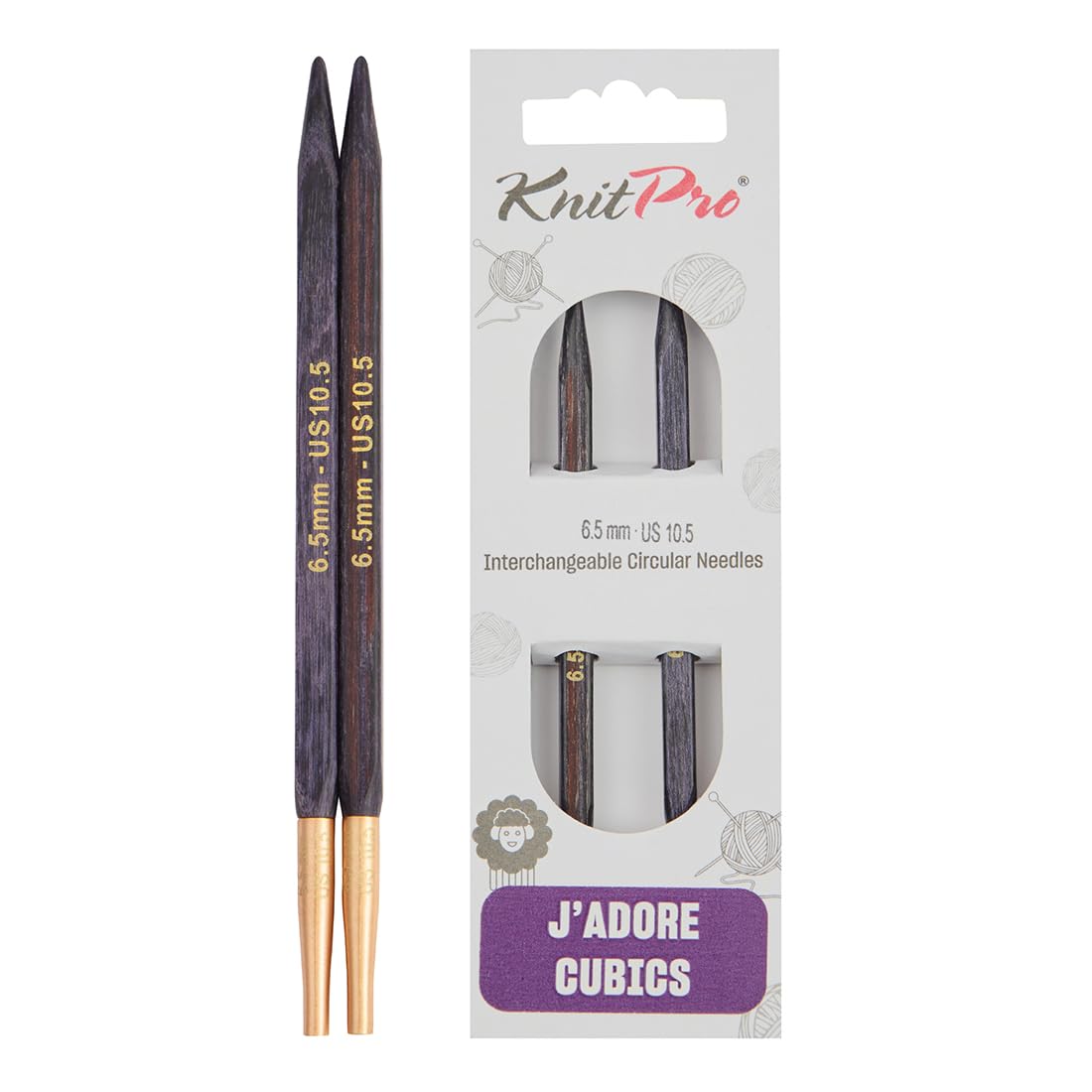 KnitPro J’Adore Cubics Interchangeable Circular Needles 4" (10cm) | 6.50mm