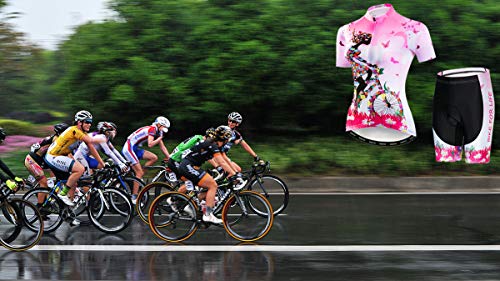 Image of Cycling Jerseys Women Bike Shirts Short Sleeve Bicycle Clothes Breathable Stretch Labric Bicycle Uniforms