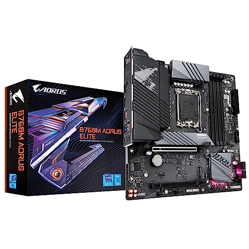 Placa Mãe Gigabyte B760M AORUS ELITE DDR5 (LGA 1700/HDMI/DisplayPort/M.2 Nvme/USB 3.2/USB-C/2.5Gbe)