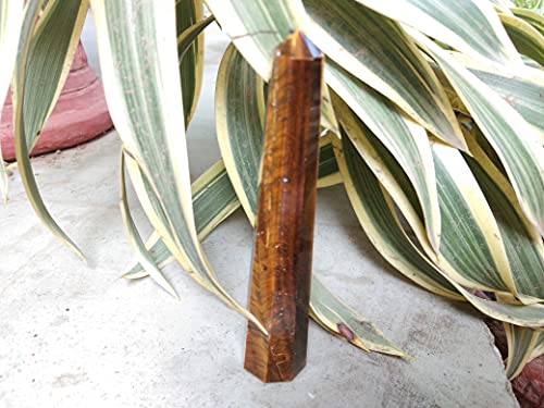 Genuine Tiger Eye Obelisk Tower Jumbo 8 Facet Aura Rock Crystal Natural Polished Earth Spirit Balance Point Gemstone Spiritual Chakra Image is Just Reference