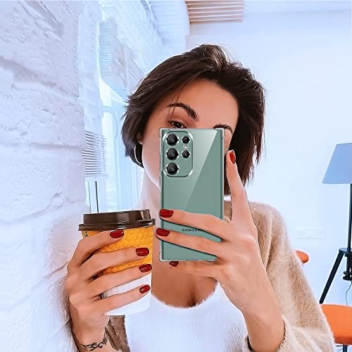Image of Lustree Back Cover Transparent Case Compatible with Samsung Galaxy S23 Ultra | Clear + TPU Case with 4 Corner Air Cushion Protection & Camera Protection | Slim& Stylus Cover