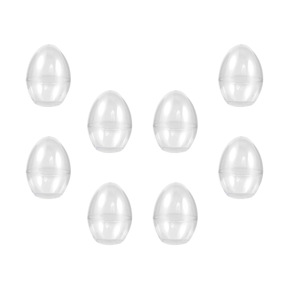 Clear Easter Eggs Egg Container Hanging Fillable Plastic Baubles Ball Ornament Transparent Candy Box Holder Easter Toys for Holiday Candies 8Pcs