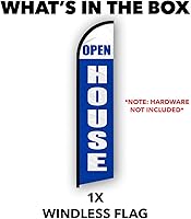 Vista 4 de Infinity Republic - Bandera de manga completa sin viento de casa abierta (azul y blanco) - Perfecto para administración de propiedades