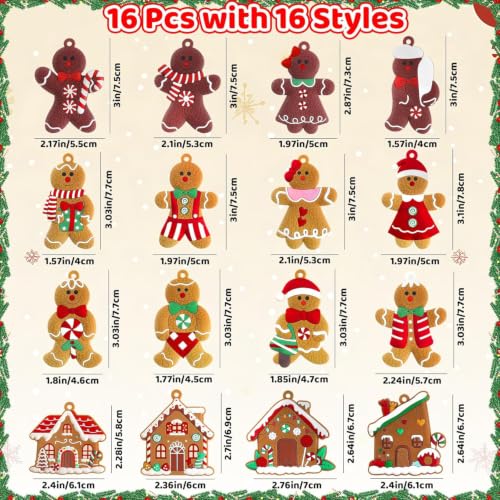 16pcs Gingerbread Man Ornaments for Christmas Tree Decorations - image 5