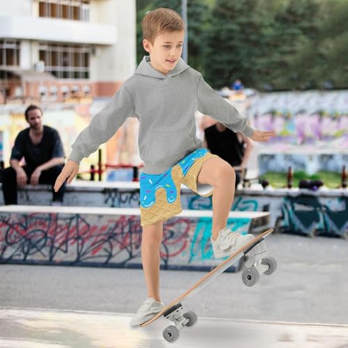 Boys Athletic Shorts Ice Cream Casual Kids Active Sports Gym Soccer Shorts for Summer 7-15Y2