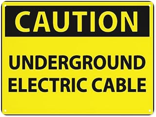 CAUTION Underground Electric Cable,Warning Notice Traffic sign,Aluminum Metal Tin Sign Rust Free Fade Resistant