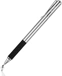 Mixoo Stylus Pen for Touchscreen, 2-in-1 Disc and Fiber Tip Sensitivity and Precision, Stylus for iPad, iPhone Tablet Phone Chromebook All Touch Screens Devices, Black