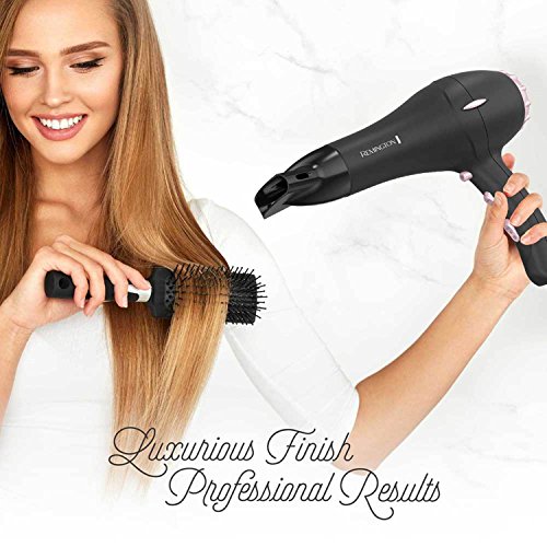 Image of Remington Pro Pearl Ceramic Hair Dryer 1875W Fast Drying, Professional AC Motor, 3 Heat + 2 Speed Settings, Cool Shot, Diffuser & Concentrator Included