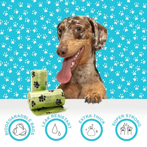 Image of Biodegradable Dog Poop Bags - Leak-Proof, Extra Thick & Eco-Friendly, 120 Unscented Bags, Strong & Tear-Resistant Waste Bags for Dogs, NEW