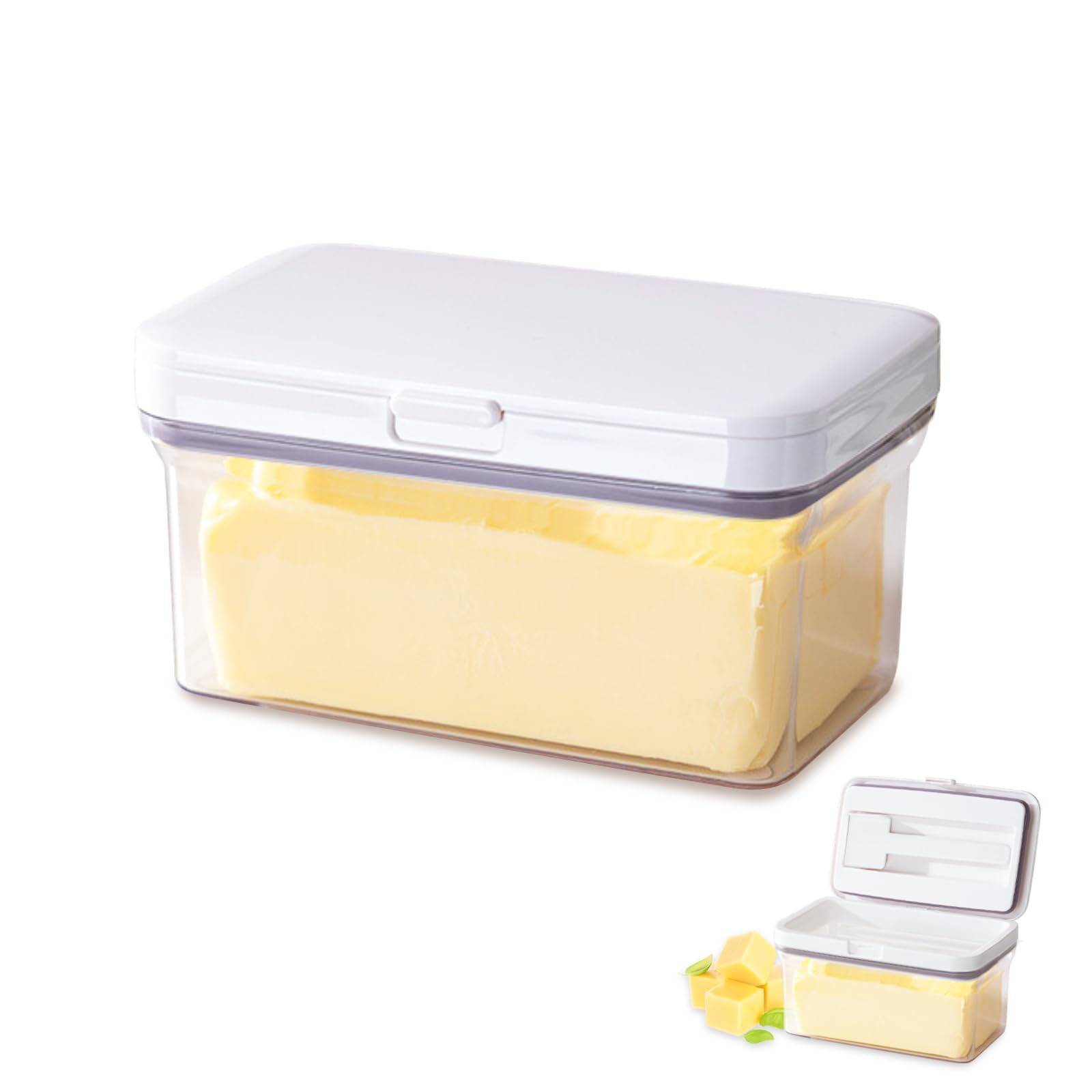 Butter Dish with Lid, Refrigerator & Countertop Butter Container with Cover