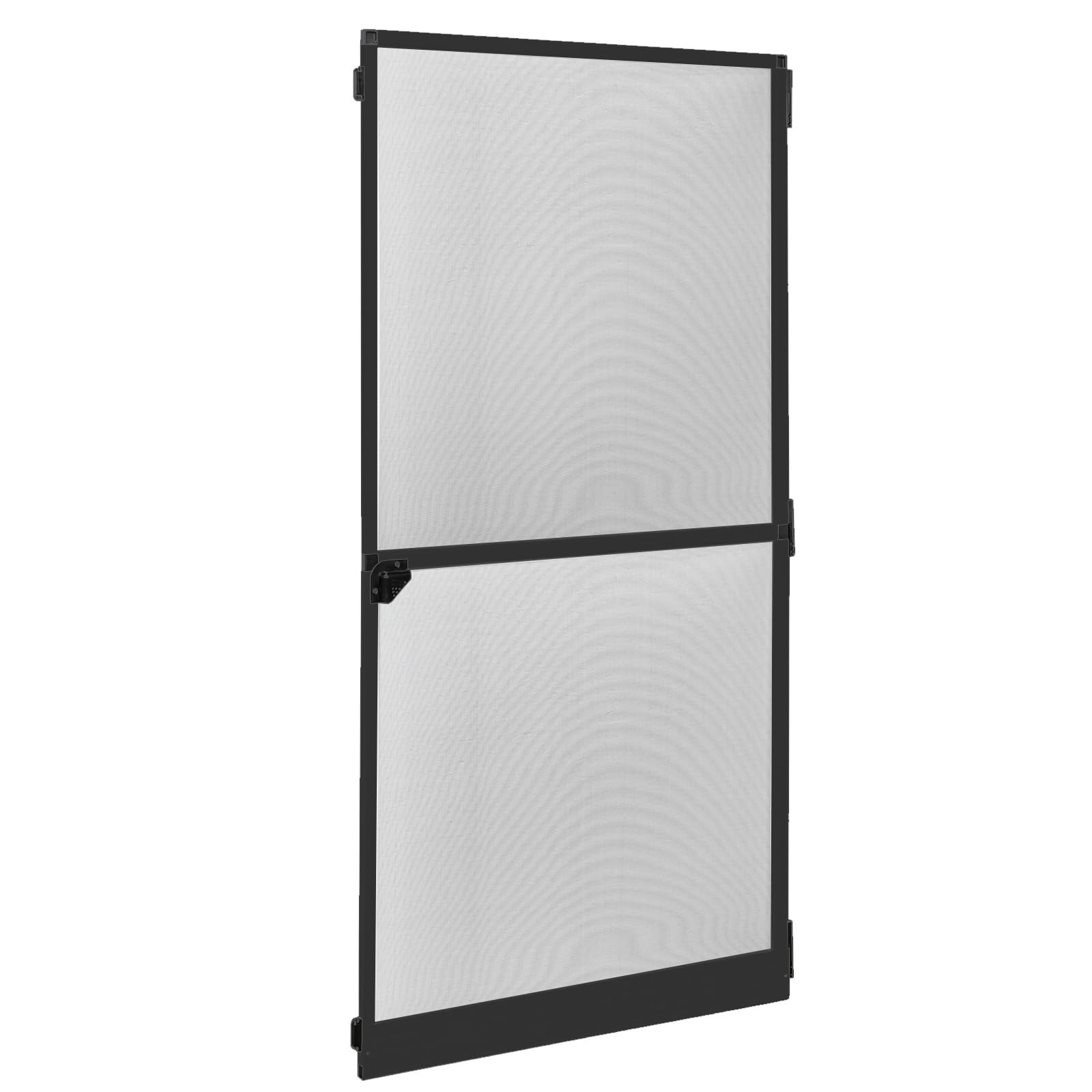 Grafner Fliegengitter Tür mit Alurahmen, Türschließer und Trittschutz, individuell zuschneidbar, Fiberglas-Gewebe, slim Fliegengitter Fliegenschutz Insektenschutz Balkontür (Anthrazit, 120 x 240 cm)
