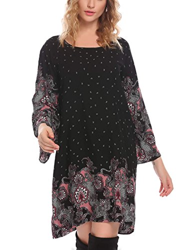 Hotouch Donna Vestiti Manica Lunga Tunica Stile