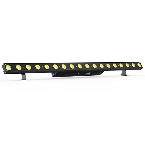 Stage Wash Light Bar: 120W RGBW Color Mixing - 18 Individually Controlled LEDs - DMX & RDM Control - Sound Activation - 114 Chase Programs & 15 Static Colors for Wedding DJ Church Event Lighting