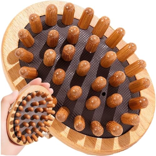 Wudaizhi Cepillo De Masaje Meridiano De Madera De Haya, Cojín De Aire, Peine Meridiano, Masajeador Corporal, Peine para Masaje del Cuero Cabelludo Y Cabeza