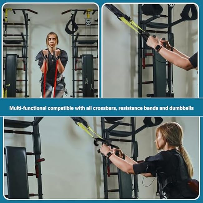 Neutral Grip Handle Attachment for Pull-up Bars, 1 Pair Portable Hooks for Barbell Row Deadlift Resistant Bands for Home Gym Fitness Enthusiasts, Fitness Equipment