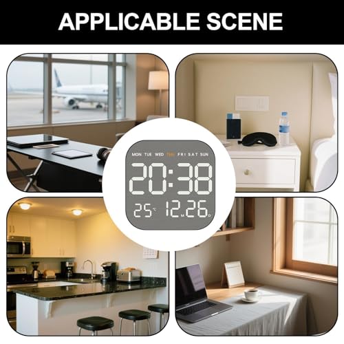 Despertador digital multifunción LED y reloj de mesa para dormitorios y hogar moderno 5