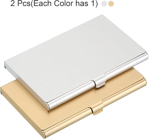 Miniatura 3 de PATIKIL Titular de la tarjeta de visita, titular de la tarjeta del metal de aluminio para la tarjeta de crédito de la tarjeta de, Dorado, plateado,