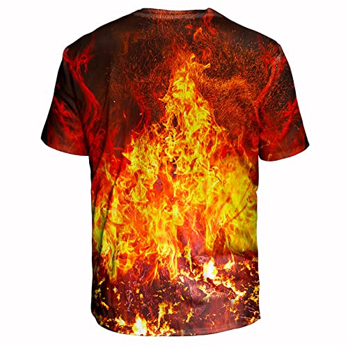 Asylvain Unisex 3D Graphic T-Shirt Colorful Design Short Sleeve Crewneck Digital Tee for Young2