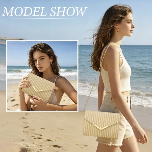Image of KKXIU Women Formal Vegan Leather Evening Envelope Clutch Purses and Handbags for Party Wedding Prom Bridal