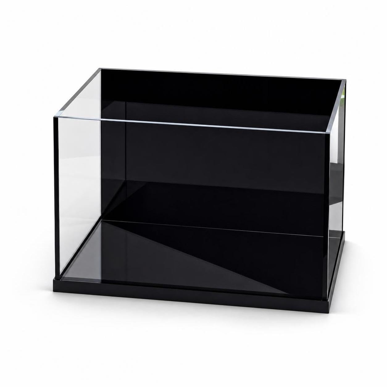 para Tortugas Escritorio Pequeño, Vidrio Fondo Negro, para Agua Dulce, 25 * 16 * 18cm