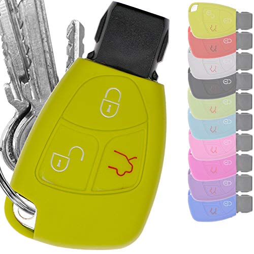Key Soft Case Cover Mercedes Benz W204 W245 S203 A209 Clase C Llave del automóvil CLK SLK W211 W203 W169 Tecla de Encendido Tecla de Encendido/Color: Verde Manzana