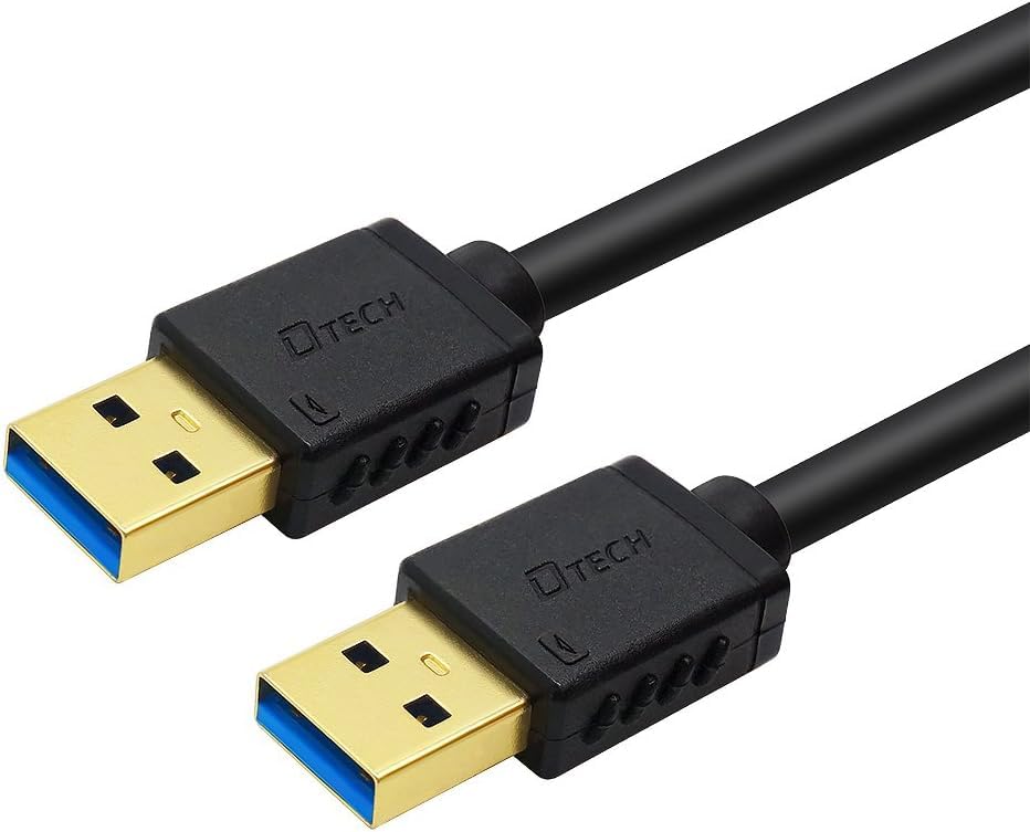 Image of DTECH USB Cable Type A 3.0 Cable Male to Male High Speed Data Cord For Laptop in Black (1M)