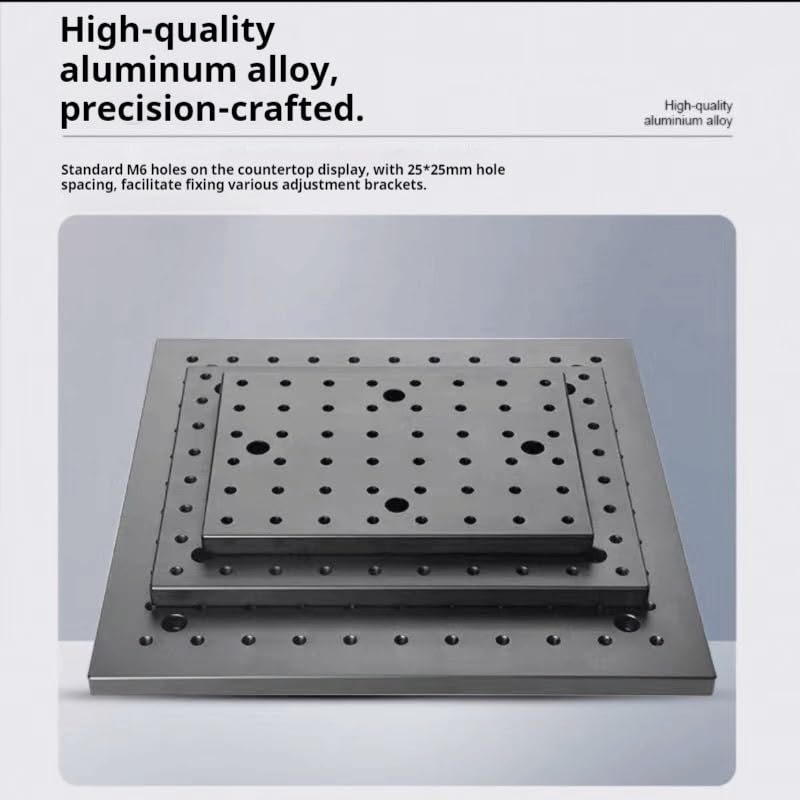 Placa plana óptica de apertura M6 de aleación de aluminio: placa de panal duradera for plataformas ópticas y uso en bancos de trabajo(200x250x13mm)