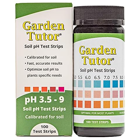 Garden Tutor Soil pH Test Kit (3.5-9 Range) | 100 Soil pH Tester Strips - Test Soil Acidity and Alkalinity of Garden Lawn Grass Flower Vegetable Compost Indoor and Outdoor Plants Cover