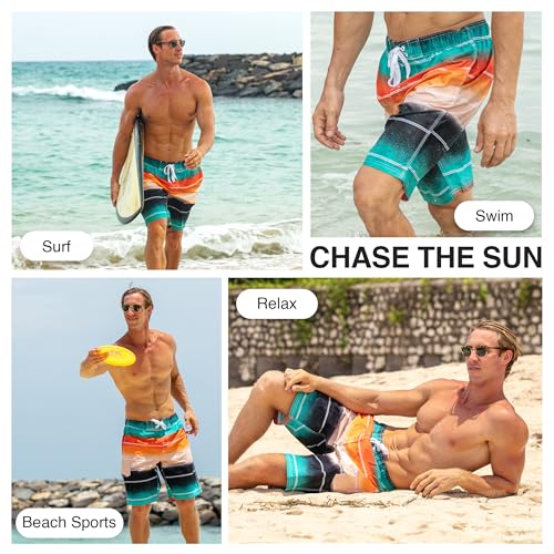 Image of Kanu Surf Men's Big Viper Extended Size Stripe Swim Trunk