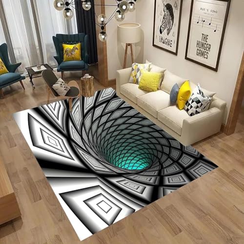 Tapis de sol antidérapant anti-chute à impression 3D rayures de texture géométrique