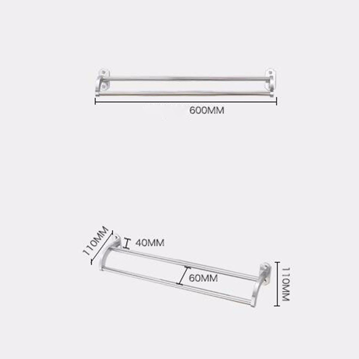 Handtuchhalter Bad Bügel Toilette Raum Aluminium Handtuchhalter Handtücher Handtuch H?ngen Zwei Rod 60Cm,60
