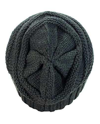 NYFASHION101 Oversized Baggy Slouchy Thick Winter Beanie Hat, Melange Gray