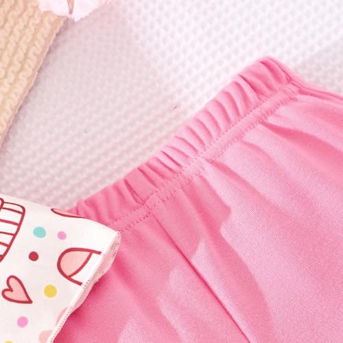 Image of Girls Summer Outfits Toddler Baby Girls Short Sets 2 Piece Clothing Set Flutter Sleeve Shirt and Short 2-7 Years