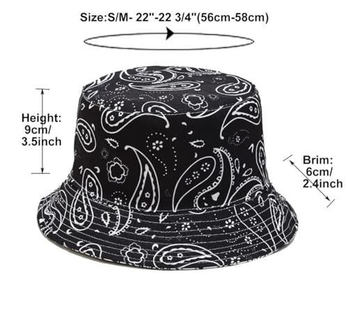 Image of Quanhaigou Bucket Hat for Men Women,Packable Reversible Printed Sun Hats,Fisherman Outdoor Summer Travel Hiking Beach Caps