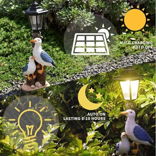 Luces solares para jardín con escultura de pájaro impermeable IP65 5
